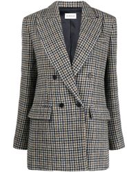 P.A.R.O.S.H. - Check-Pattern Wool Blazer - Lyst