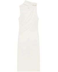 Courreges - Sm Natural Draped Crepe Dress - Lyst