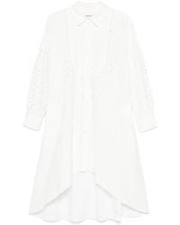 Self-Portrait - Cotton Embroidered Shirt Dress - Lyst