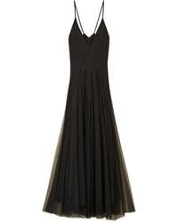 Twinset - Long Plumetis Tulle Dress With Lace - Lyst