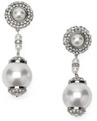 Alessandra Rich - Faux-Pearl Crystal-Embellished Earrings - Lyst