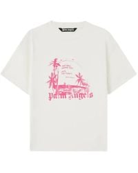 Palm Angels - Graphic Print Ribbed T-Shirt - Lyst