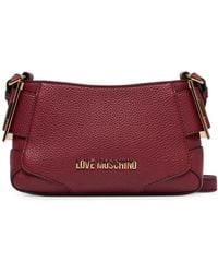 Love Moschino - Pebbled-Effect Logo-Plaque Crossbody Bag - Lyst