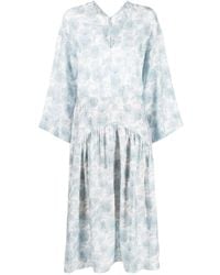 Vince - Dahlia Floral-Print V-Neck Dress - Lyst