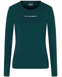 EA7 - Logo-Print Long-Sleeve T-Shirt - Lyst