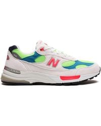 New Balance - 992 "white Neon Cyan" Sneakers - Lyst