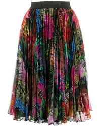 Philipp Plein - Jungle Rock Print Pleated Skirt - Lyst