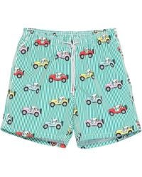 MC2 Saint Barth - Gustavia Striped Graphic-Print Swim Shorts - Lyst