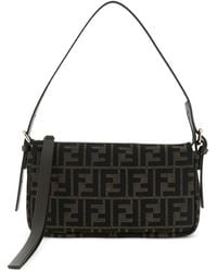 Fendi - Bolso De Hombro Con Motivo Ff Zucca En Jacquard - Lyst