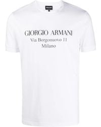 Giorgio Armani - T-Shirt Mit Logo-Print - Lyst
