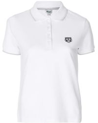 KENZO - Tiger-Patch Polo Top - Lyst
