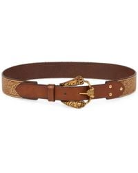 Etro - Leather Belt With Animal Buckle - Lyst