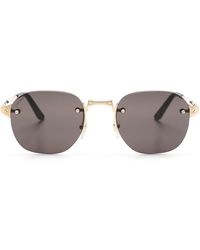 Cartier - Rahmenlose Sonnenbrille mit eckigen Gläsern - Lyst