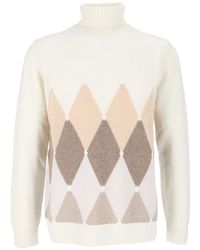 Ballantyne - Argyle-Pattern Cashmere Sweater - Lyst
