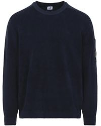 C.P. Company - Pull À Encolure Ronde Et Patch Logo - Lyst
