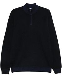 Fedeli - Quarter-Zip Knitted Sweater - Lyst