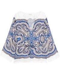 P.A.R.O.S.H. - Skindy Paisley Tie-Waist Blouse - Lyst