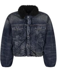 DIESEL - D-Curly-Fsj1 Faded-Effect Ruched-Detail Jacket - Lyst