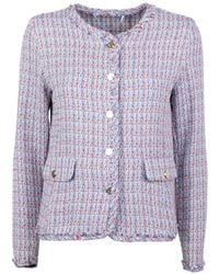 Marella - Emme Frayed-Edges Tweed Jacket - Lyst