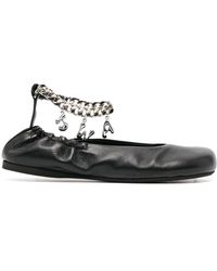 JW Anderson - Logo-charm Leather Ballerina Shoes - Lyst