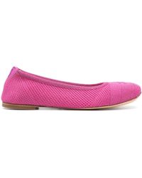Casadei - Lurex-detail Knitted Ballerina Shoes - Lyst