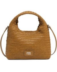 Bimba Y Lola - Petit Sac En Cuir Tressé Vert Citron - Lyst