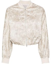 Peserico - Abstract-pattern Bomber Jacket - Lyst