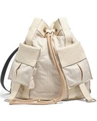 Bimba Y Lola - Large Pebbled-Trim Drawstring Bucket Bag - Lyst