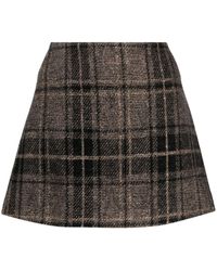 Low Classic - Check-pattern Wool-blend Miniskirt - Lyst