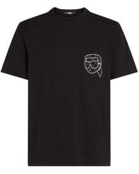 Karl Lagerfeld - Ikonik Monogram Pocket-detail T-shirt - Lyst