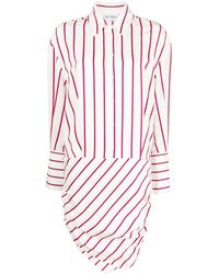The Attico - Hatty Striped Draped Dress - Lyst