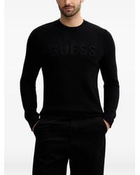 Guess - Embossed-Logo Sweater - Lyst