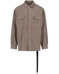 Rick Owens - Chemise Jumbo Boutonnée À Poche Poitrine - Lyst