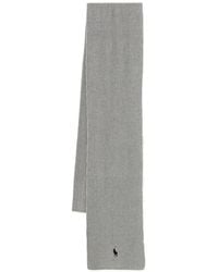 Polo Ralph Lauren - Ribbed-Knit Logo-Embroidered Scarf - Lyst