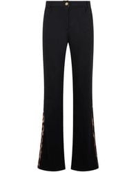 Roberto Cavalli - Leopard-Print Trim Trousers - Lyst