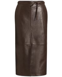 Alberta Ferretti - Alberta Ferretti Dark Cashmere Skirt - Lyst