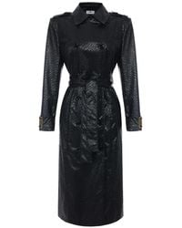 Elisabetta Franchi - Scale-Texture Trench Coat - Lyst