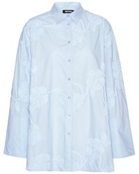 ROTATE BIRGER CHRISTENSEN - Floral-Appliqué Oversized Shirt - Lyst