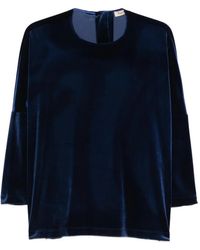 Blanca Vita - Velvet Long-Sleeved Top - Lyst