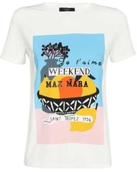Weekend by Maxmara - Fruit-Print Cotton-Blend T-Shirt - Lyst