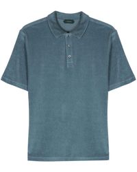Zanone - Terry-cloth Cotton Polo Shirt - Lyst