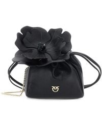 Pinko - Love Birds Floral-Appliqué Bucket Bag - Lyst