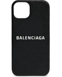 Balenciaga Paper Card Case 505238 Black Leather Brand Accessory Business  Holder Unisex