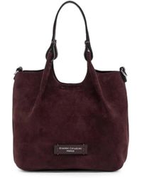 Gianni Chiarini - Dua Suede Logo-Patch Tote Bag - Lyst