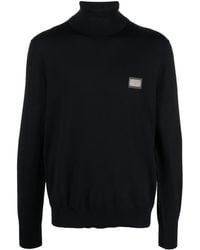 Dolce & Gabbana - Jersey con parche del logo y cuello vuelto - Lyst