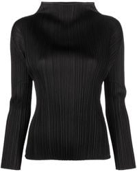 Pleats Please Issey Miyake - Top a collo alto - Lyst