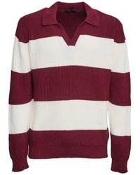 Fay - Pull Rayé À Col V - Lyst