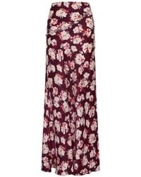 Rabanne - Floral-Pattern Silk Maxi Skirt - Lyst