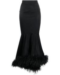 Styland - Feather-trimmed Maxi Skirt - Lyst