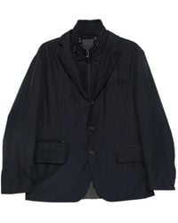 Double Up Shell Corneliani Double-Layered Shell Jacket in Blue for Men | Lyst